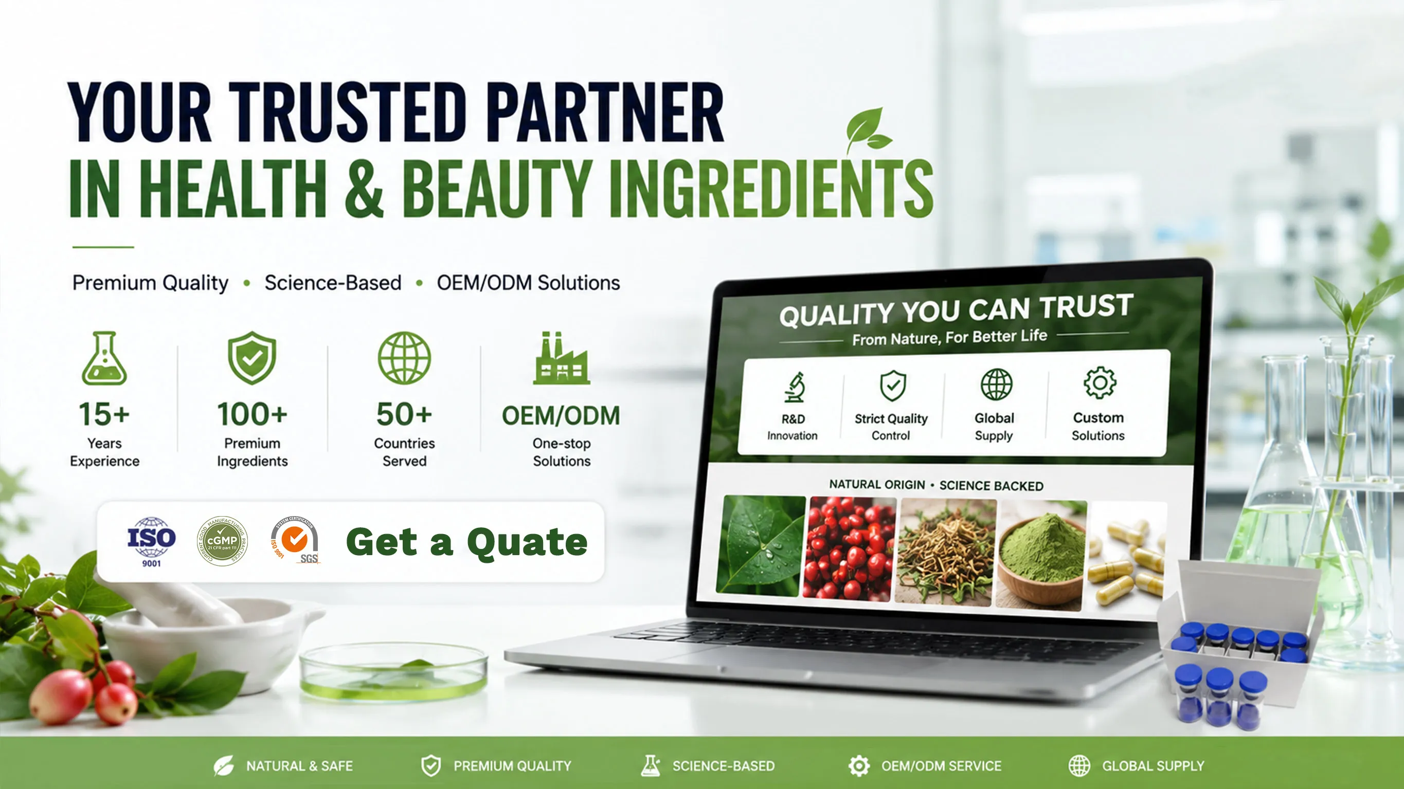 Cosmetic Ingredients and Nutritional Supplement Raw Materials Manufacturer